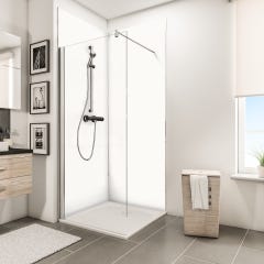 Schulte Panneau mural Blanc structuré, revêtement pour douche et salle de bains, DécoDesign DÉCOR, pack de 2 panneaux muraux 100 x 210 cm