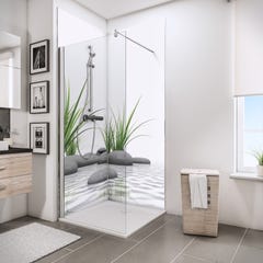 Schulte Pack de 2 panneaux muraux 90 x 210 cm, revêtement pour douche et salle de bains, DécoDesign PHOTO, Pierres zen et herbes