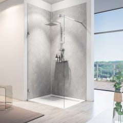 Schulte Panneau mural Béton ciré, revêtement pour douche et salle de bains, DécoDesign SOFTTOUCH, 100 x 210 cm