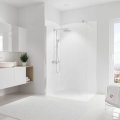 Schulte Panneau mural Blanc, revêtement pour douche et salle de bains, DécoDesign COULEUR, pack de 2 panneaux muraux: 90 x 210 cm + 120 x 210 cm
