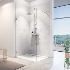 Schulte Panneau mural Pierre gris clair, revêtement pour douche et salle de bains, DécoDesign SOFTTOUCH, 100 x 210 cm