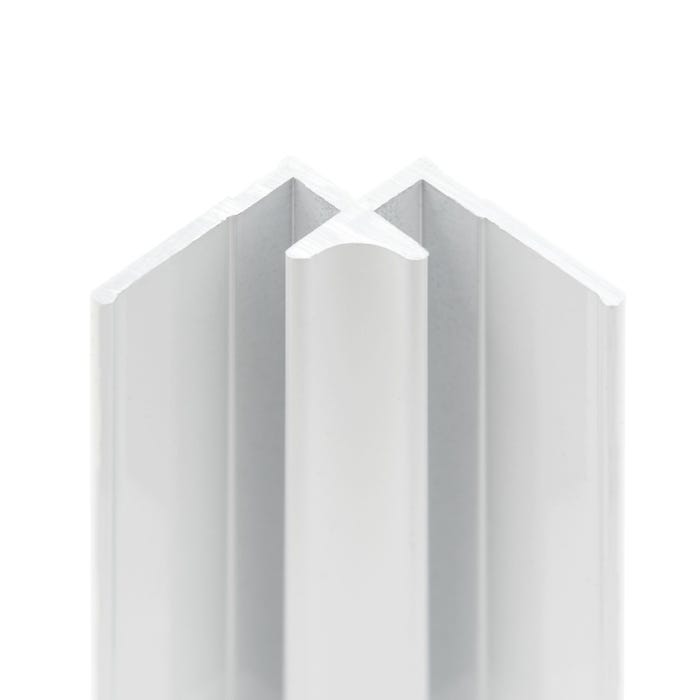 Schulte Pack de 2 profilés de finition + 1 Schulte Profilé d'angle pour Panneau mural de douche, 210 cm, DécoDesign, Blanc 2