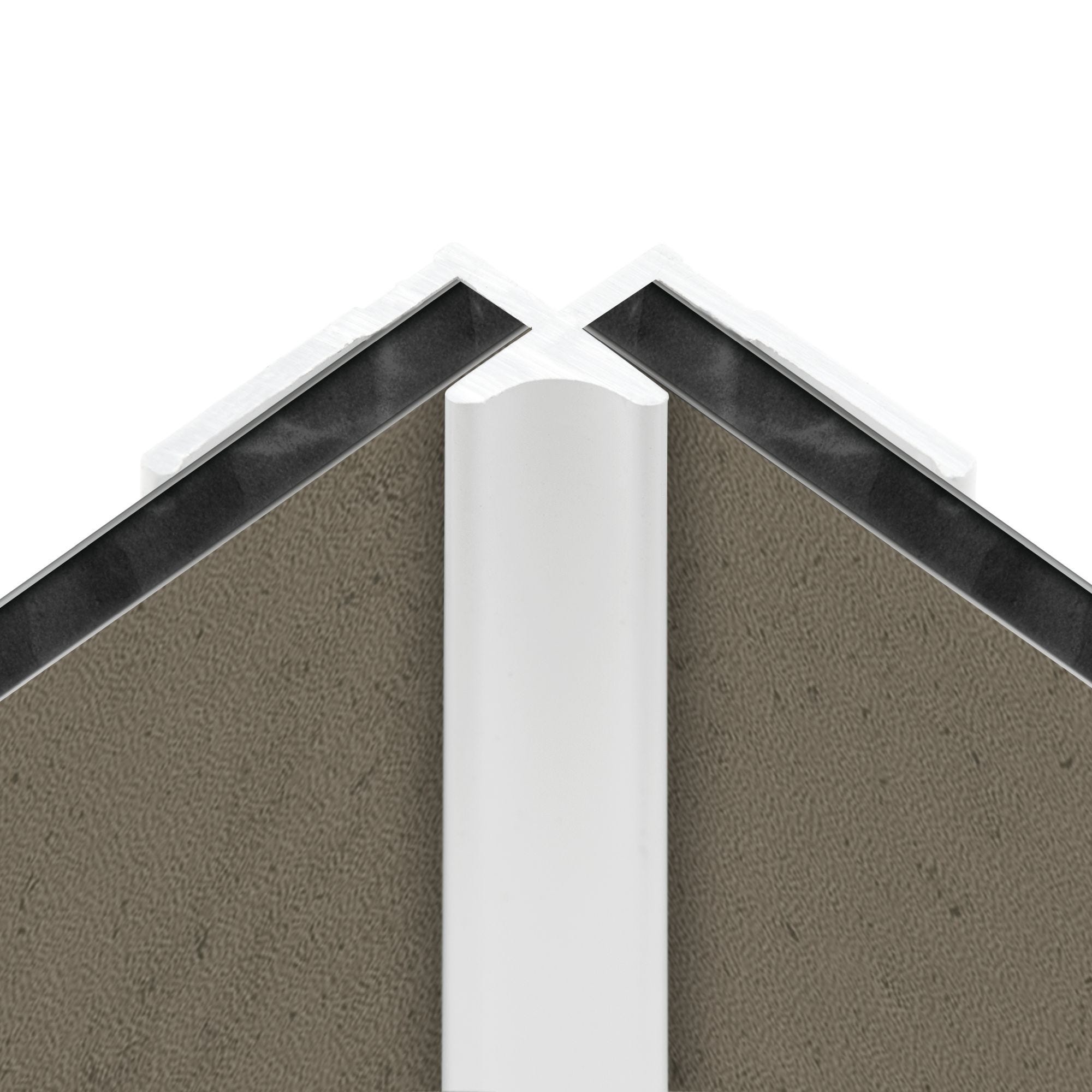 Schulte Pack de 2 profilés de finition + 1 Schulte Profilé d'angle pour Panneau mural de douche, 210 cm, DécoDesign, Blanc 3