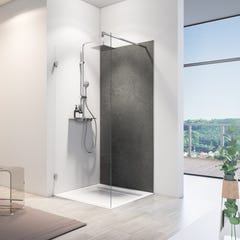 Schulte Pack de 2 panneaux muraux 100 x 210 cm, revêtement pour douche et salle de bains, DécoDesign SOFTTOUCH, Ardoise