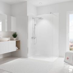 Schulte Panneau mural Blanc, revêtement pour douche et salle de bains, DécoDesign COULEUR, 120 x 255 cm