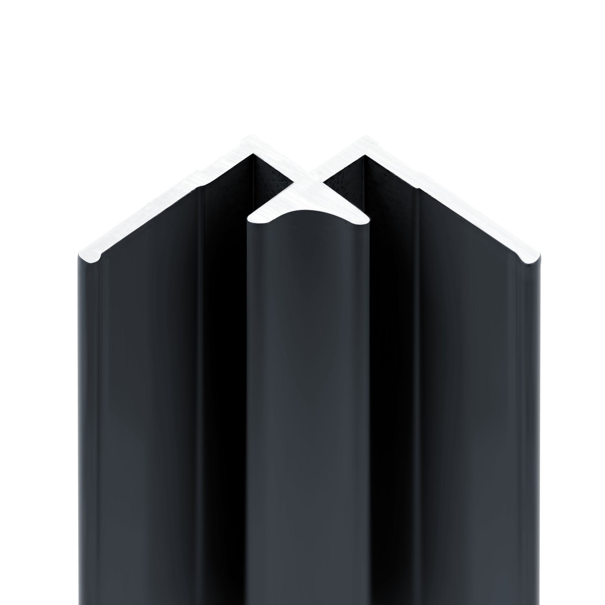 Schulte Pack de 2 profilés de finition + 1 Schulte Profilé d'angle pour Panneau mural de douche, 210 cm, DécoDesign, Anthracite 2