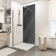 Schulte Panneau mural Ardoise brillant, revêtement pour douche et salle de bains, DécoDesign BRIO, 100 x 255 cm