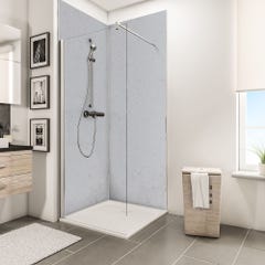 Schulte Panneau mural Crépi gris, revêtement pour douche et salle de bains, DécoDesign DÉCOR, pack de 2 panneaux muraux 100 x 210 cm 0