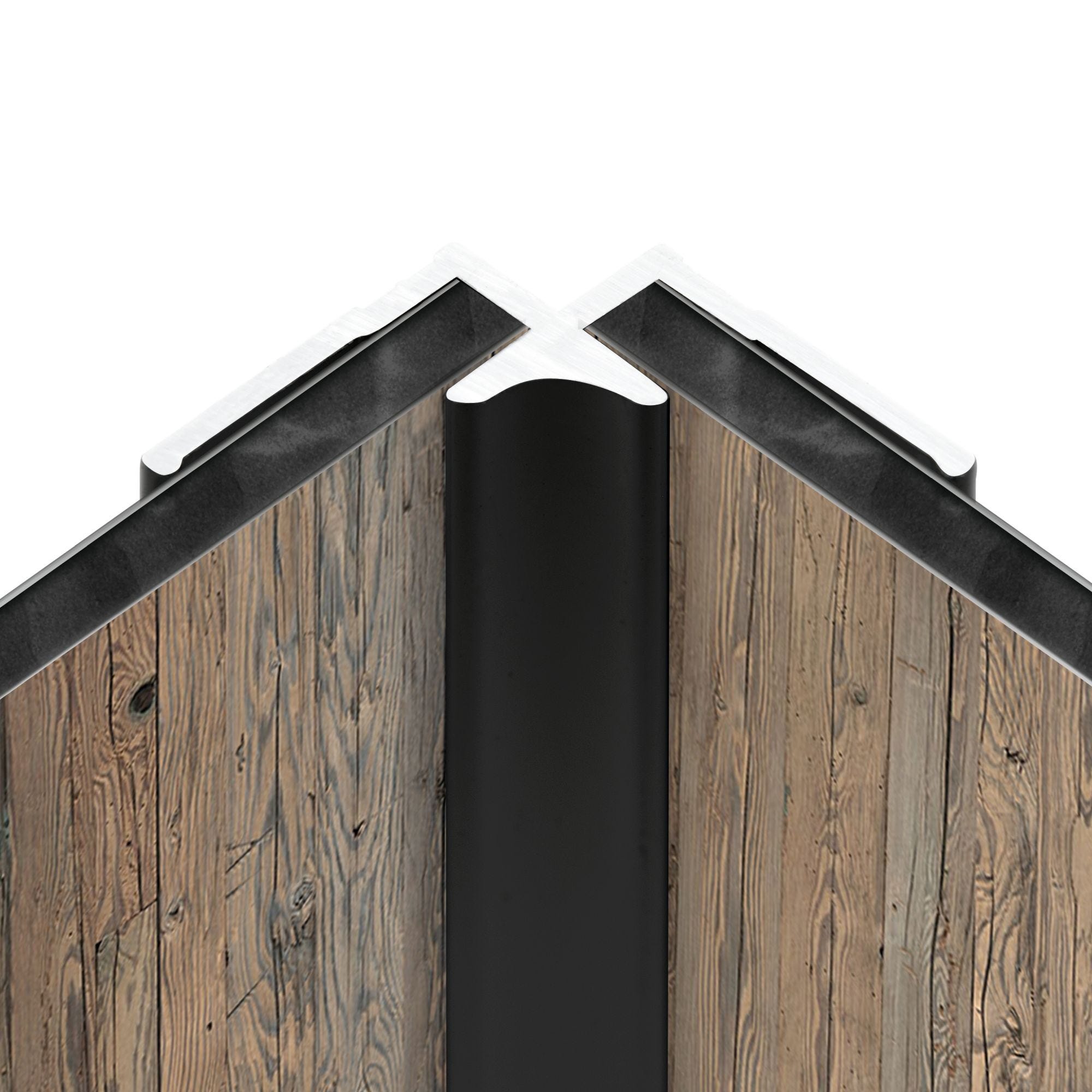 Schulte Pack de 2 profilés de finition + 1 Schulte Profilé d'angle pour Panneau mural de douche, 210 cm, DécoDesign, Noir 3