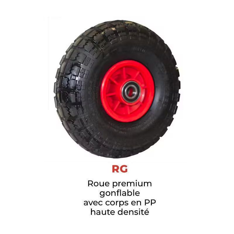Diable acier HT250/PRIM2-RG tablier télescopique premium 250kg roues gonflables Stockman 1