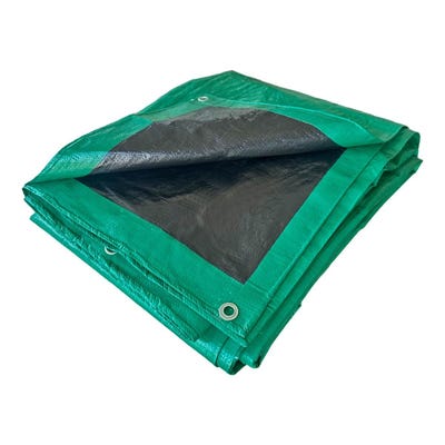 Bâche de Protection 4x5 m - Verte et Noire - Multi usages - Bâche  d'extérieur imperméable avec oeillets ❘ Bricoman