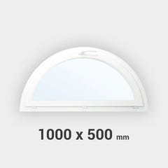 Fenêtre demi-lune PVC blanc H50 x L100 cm tableau à soufflet 1