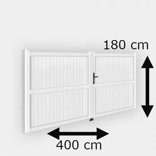 Portail battant PVC blanc H180 x L400 cm GUERANDE 3