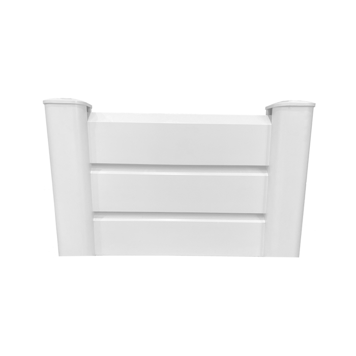 Module de cloture PVC H185 x L150 cm blanc ajourage horizontal 2
