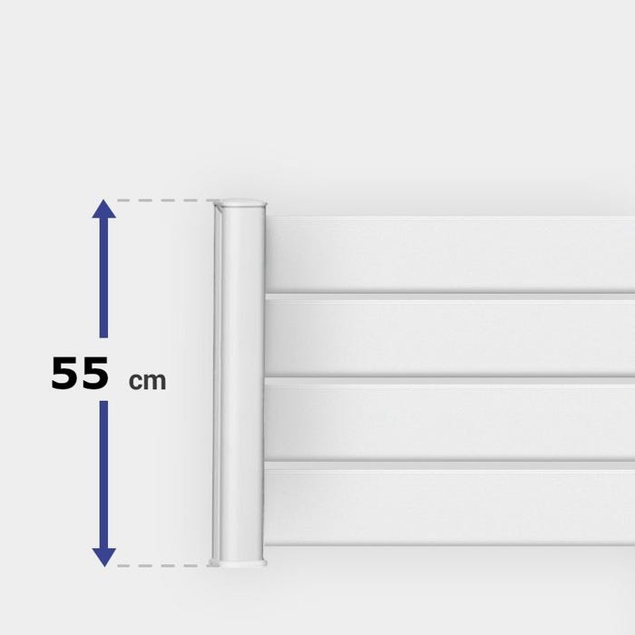 Module de cloture PVC H55 x L150 cm blanc ajourage horizontal 0