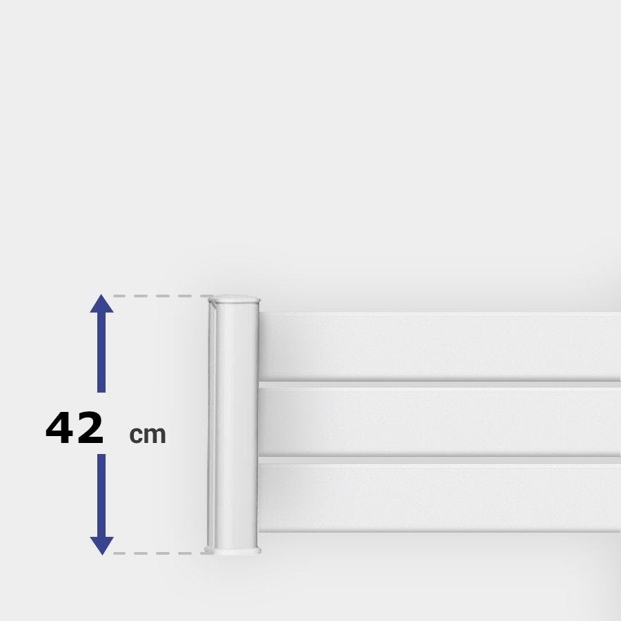 Module de cloture PVC H42 x L150 cm blanc ajourage horizontal 0