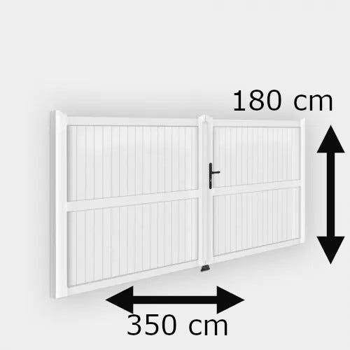 Portail battant PVC blanc H180 x L350 cm GUERANDE 3