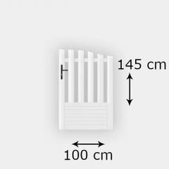 Portillon PVC standard ALENÇON blanc CHAPEAU DE GENDARME 1000x1450 mm - Poignée à gauche 3