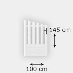 Portillon PVC standard ALENÇON blanc CONCAVE 1000x1450 mm - Poignée à droite 2