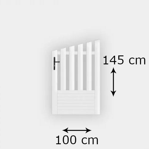 Portillon PVC standard ALENÇON blanc CONCAVE 1000x1450 mm - Poignée à gauche 2