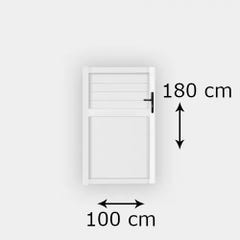 Portillon PVC standard ARRAS blanc 1000x1800 mm - Poignée à droite 2