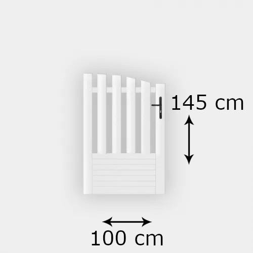 Portillon PVC standard ALENÇON blanc INCURVÉ 1000x1450 mm - Poignée à droite 2