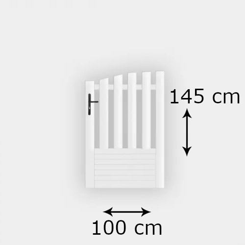 Portillon PVC standard ALENÇON blanc INCURVÉ 1000x1450 mm - Poignée à gauche 2