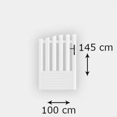 Portillon PVC standard ALENÇON blanc CHAPEAU DE GENDARME 1000x1450 mm Sens d'ouverture - Poignée à droite 3