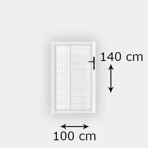 Portillon PVC standard ARLES blanc RECTANGLE 1000x1400 mm - Poignée à droite 2