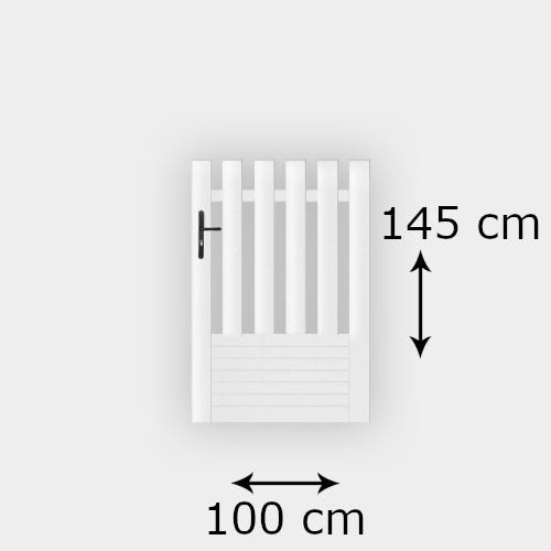 Portillon PVC standard ALENÇON blanc DROIT 1000x1450 mm - Poignée à gauche 2