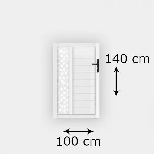 Portillon PVC standard ARLES blanc CARRÉ 1000x1400 mm - Poignée à droite 2