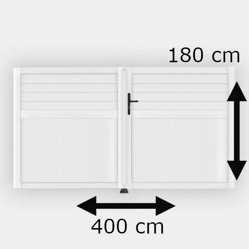 Portail battant PVC blanc H180 x L400 cm ARRAS 3