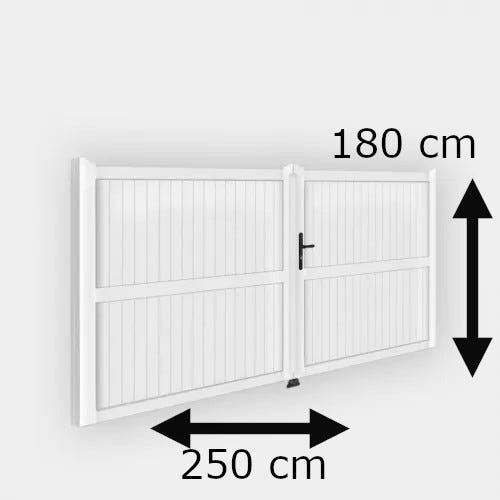 Portail battant PVC blanc H180 x L250 cm GUERANDE 3
