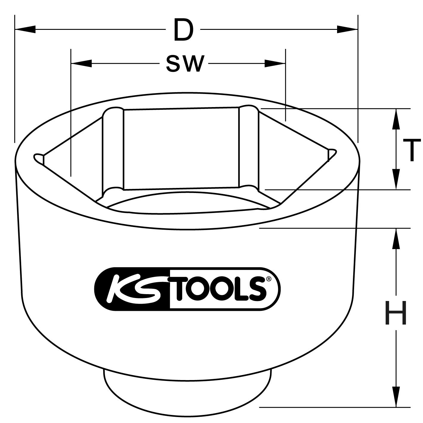 KS Tools KS TOOLS 460.2655 Clé pour écrous dessieux 4