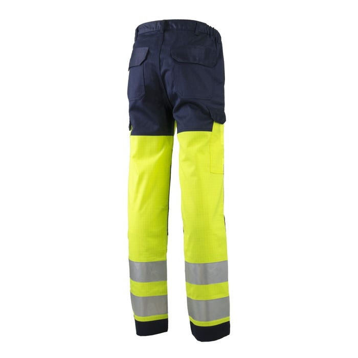 THOR Pantalon multirisques + bandes, 300g/m², jaune HV/marine - COVERGUARD - Taille 3XL 1