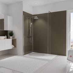 Schulte Pack de 3 panneaux muraux 90 x 210 cm, revêtement pour douche et salle de bains, DécoDesign COULEUR, panneaux muraux Taupe, 2ème choix