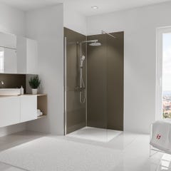 Schulte Pack de 2 panneaux muraux 90 x 210 cm, revêtement pour douche et salle de bains, DécoDesign COULEUR, panneaux muraux Taupe, 2ème choix