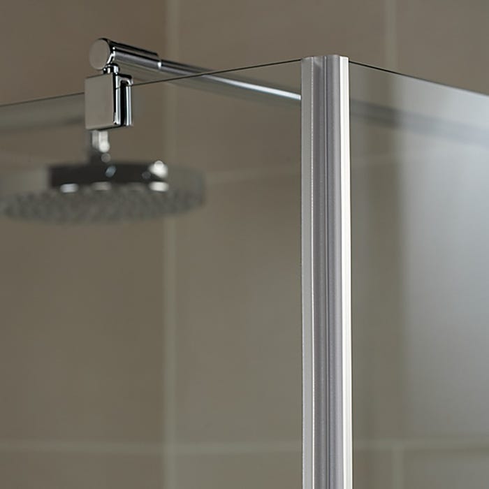 Schulte Pare-baignoire fixe, paroi de baignoire 1 volet Capri, écran de baignoire fixe,verre transparent 5 mm, profilé aspect chromé, 70 x 140 cm 1