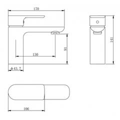 Mitigeur lavabo noir mat avec bonde H 14.1 cm - Kalifornia 2