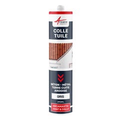 Mastic Colle Tuiles Polyuréthane Hybride: ARCAMASTIC JOINT ET COLLE Gris - RAL 7004 - 290 ml x 1ARCANE INDUSTRIES 0