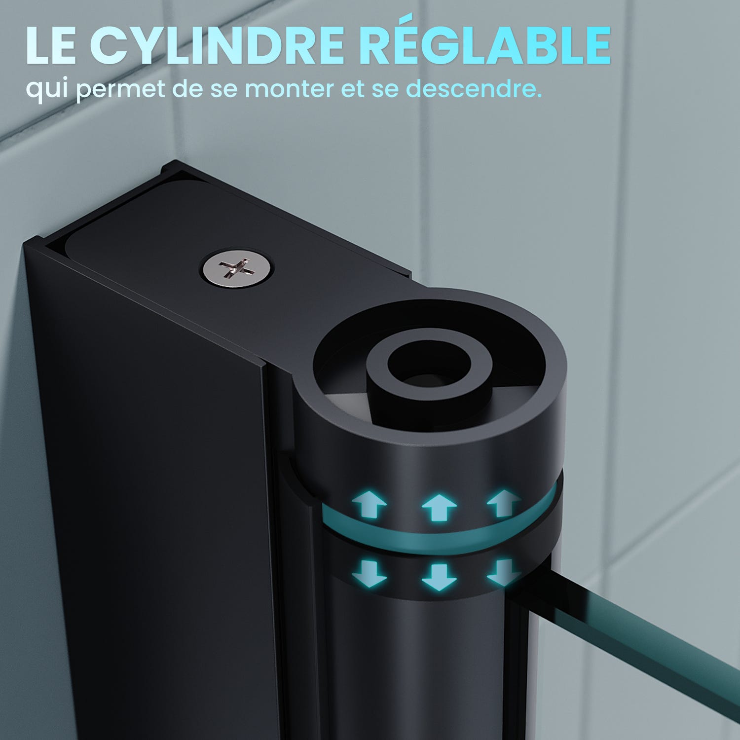 SIRHONA Porte de douche Noir plié, Porte de douche Pivotante en Verre Transparent 6mm Securit, 800x1950mm 3
