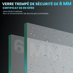 SIRHONA Porte de douche plié,Très design & moderne et facile à nettoyer， 90x195cm 4