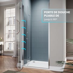 SIRHONA Porte de douche plié,Très design & moderne et facile à nettoyer， 90x195cm 1