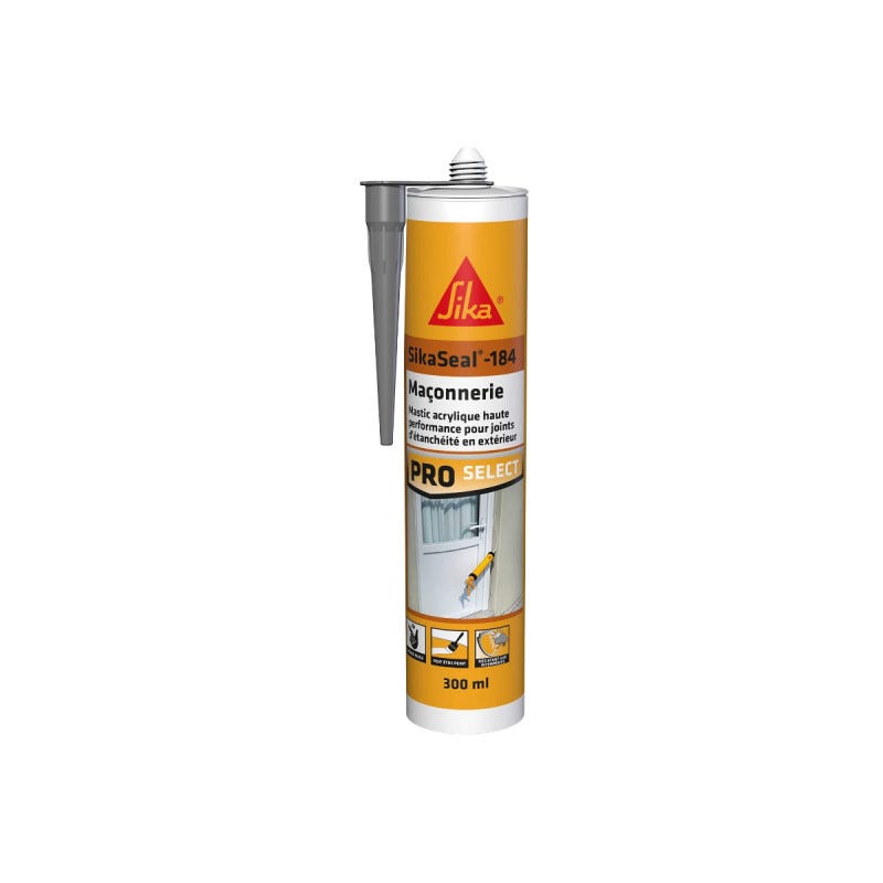 Mastic silicone SIKA SikaSeal-184 Maçonnerie - Gris béton - 300ml 0