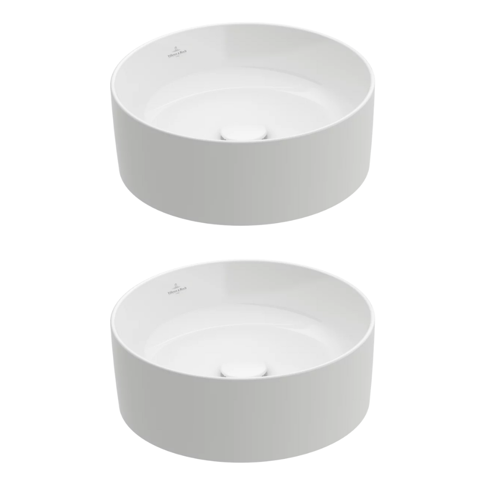 Lot de deux vasques à poser rondes VILLEROY ET BOCH Collaro Stone White CeramicPlus 0