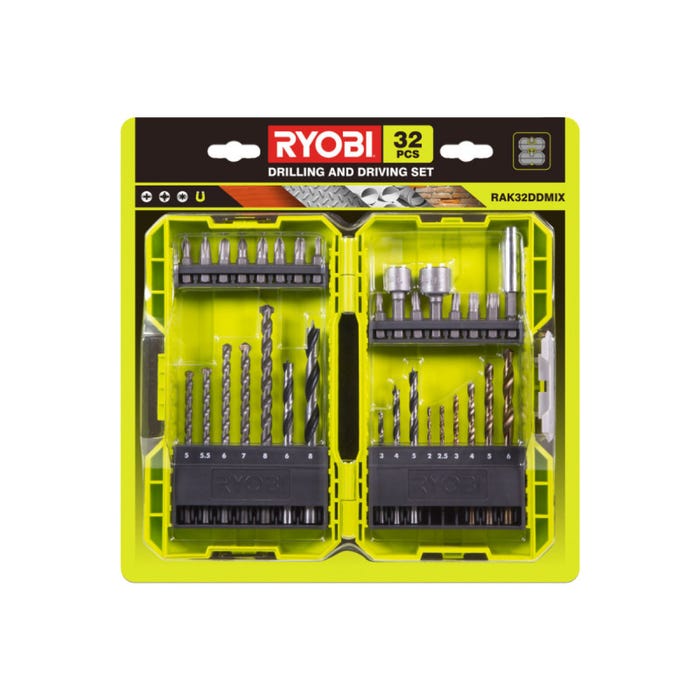 Pack RYOBI Perceuse-visseuse percussion R18PD7-252S Brushless - 2 batteries 5.0 - 2.0Ah - Chargeur - 32 accessoires perçage - vissage - boulonnage 4