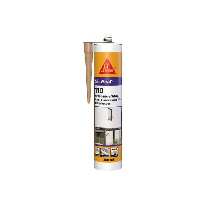 Mastic silicone SIKA SikaSeal 110 Menuiserie & Vitrage - Beige Pierre - 300ml 0