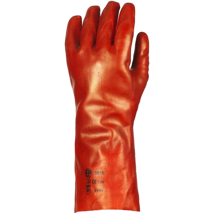 Gant tricoté EUROTECHNIQUE enduit PVC 36cm rouge T10 - COVERGUARD - 3620 0