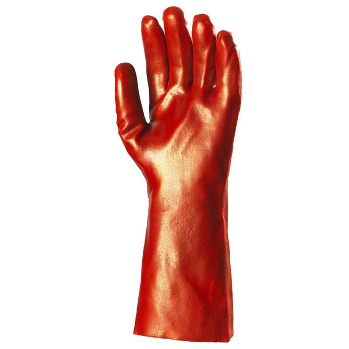 Gant tricoté EUROTECHNIQUE enduit PVC 36cm rouge T10 - COVERGUARD - 3620 1