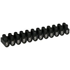 Domino électrique - Barrette acier noire 12 plots à vis 16 mm² - 76A 0